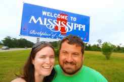 We made it to Mississippi! I'm more awake for this picture!