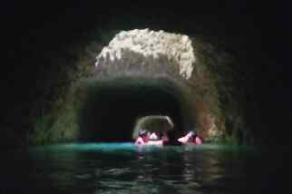 A cenote, or opening in the cave's ceiling